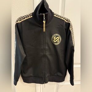 NWT…Sharny & Julius SJ Glitter Ribbon Black Tracksuit Jacket‎ - Woman's Size L.